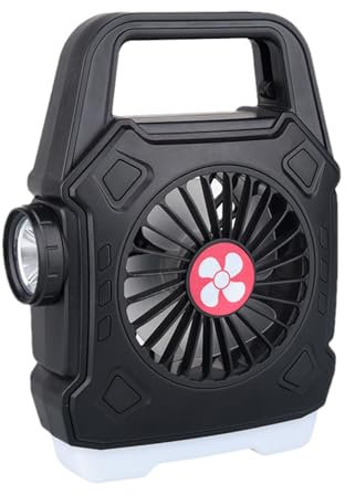Genérico Ventilatore da campeggio all'aperto con luce - Ventilatore da scrivania USB silenzioso con luce | ventilatore portatile della tenda da campeggio 1200 mAh, ventilatore da esterno ricaricabile