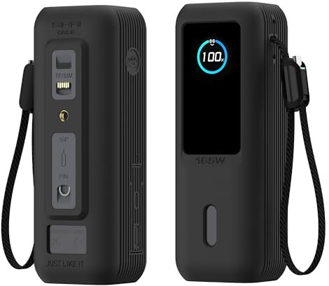 Custodia in silicone per Anker Zolo Power Bank 165 W (25000 mAh) con foro per dado da 1/4, scheda TF/SIM, slot per schede di memoria per Anker Power Bank 165 W, custodia protettiva anti-smarrimento