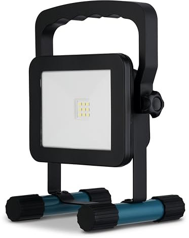 REV LED Arbeitslampe - 5W, 700lm, IP54 (innen & außen) - Arbeitsleuchte mit Akku (2h Laufzeit), schwarz