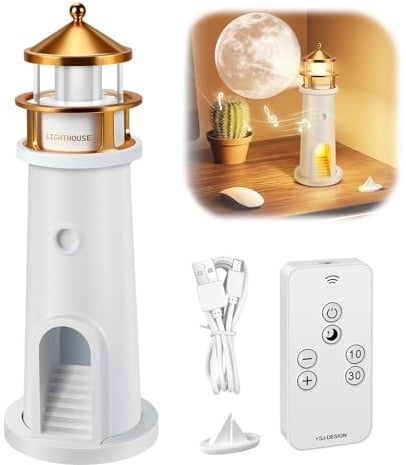 Liamostee Leuchtturm Deko,Leuchtturm Lampe, BT Lighthouse Moon Lamp LED Leuchtt urm,Projektion Leuchttur m Lampe,Leuchtfeuer mit Fernbedienung,L euchtturm Geschenk
