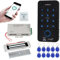 FUSYTULY WiFi Tuya Smart Zugangskontrollsystem wasserdichte Biometrie RFID Tastatur 125KHz 13.56MHz Fingerabdruck Schlösser, 180KG Elektrisches Magnetisches Schloss, 10PCS Schlüsselkarten