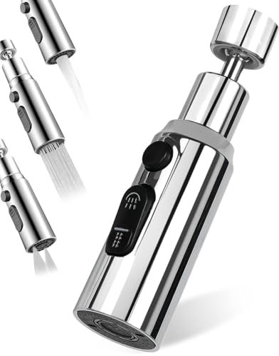 TPZORJX 1 pièce Fixation de robinet avec 360 degrés pivotant 3 modes Filtre à bulles de robinet Tube d'extension de robinet avec fonction de pulvérisation, cuisine/salle de bain économiseur d'eau