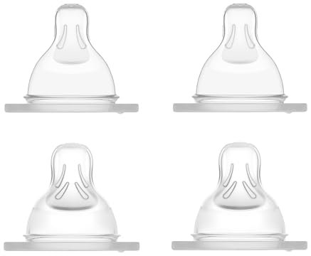 MAM Sauger 0 + 1 im 4er-Set | Flaschensauger (Durchflussrate langsam) | Speziell für Neugeborene | Besonders weicher Trinksauger | Kompatibel mit allen MAM Flaschen & Trainer