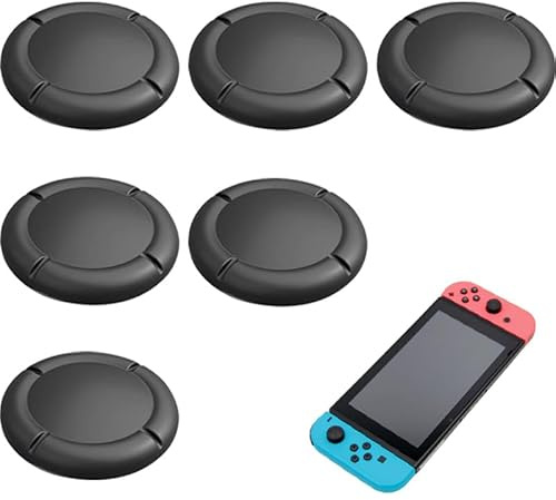 Azlanway Tapones de silicona para pulgar para Nintendo Switch, 6 unidades, color negro, tapa de repuesto para controlador, interruptor de joystick, mejor agarre y comodidad, fácil