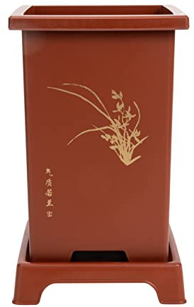 UPKOCH 1juego Maceta De Orquídea Imitación De Cerámica De Macetas Simples De Resina para Decoración De Jardín Balcón Y Hogar con Drenaje para Plantas como Orquídeas Y Aloe