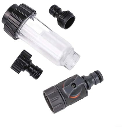 Kit filtro acqua per esterni con regolatore e connettori per idropulitrici e pompe da giardino