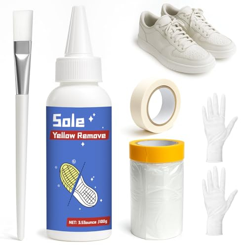 LAMXIN 100g Schuhsohle Entgelbungsmittel, Entfernen Sie Oxidiertes Gelb und Wiederherstellen Sie die Ursprüngliche Weiße Farbe, die zur Wiederherstellung Weißer Sohlen und Sportschuhe Verwendet Wird