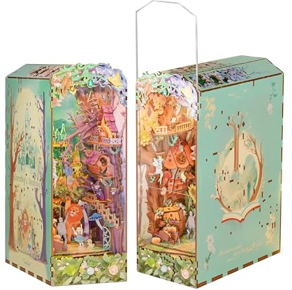 Tonecheer Book Nook Kit,DIY 3D Wooden Puzzle with LED,Gift for Adults (Dorothy's Journey)