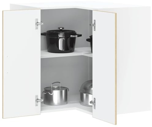 QZZCED Lucca Eckschrank für Küche, Sonoma-Eiche, Raumoptimierer, mit Wandmontage-Design, aus technischem Holz, feuchtigkeitsbeständig