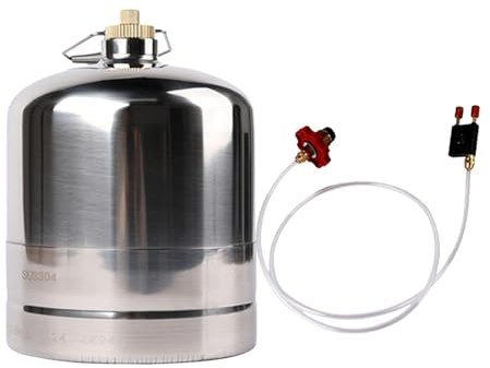 YEJBBUC Bouteille de gaz gonflable vide rechargeable en acier inoxydable pour randonnée pêche 3L