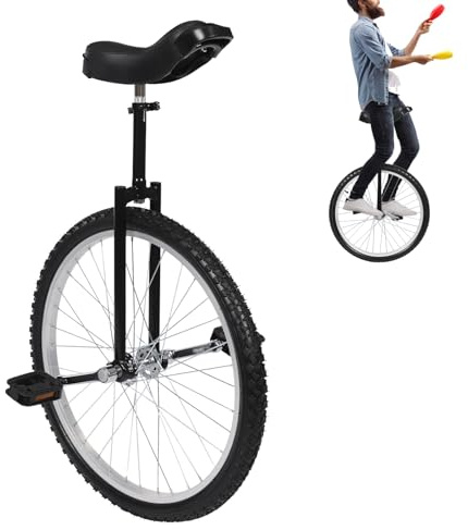 LKHDONG Einrad 24 Zoll Fahrrad Unicycle Unisex Einrad Erwachsene Höhenverstellbar 91-101 cm 20 Laufrad Trainingsfahrrad Balance Training Mehrere Farben (Schwarz)