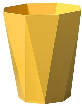 Amagogo Petite Poubelle sans Couvercle, Poubelle Design Scandinave, Motif Diamant, Matériau PP Résistant pour Usage Quotidien, 23x30 cm,pour Salon, Cuisine, Bureau et Chambre Enfant, Jaune