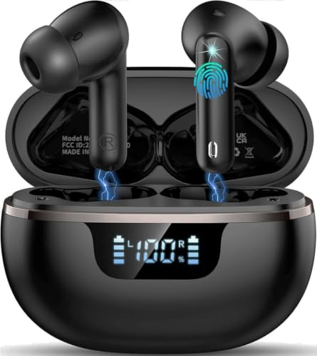 Auriculares Inalámbricos Bluetooth 5.4, 40 h, ENC, HiFi y Pantalla LED