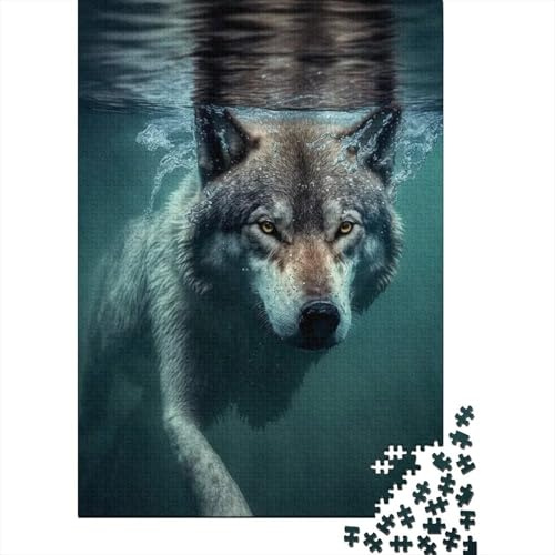 Wolf Wasser Reflexion 1000 Stück Puzzle für Familie Entspannend