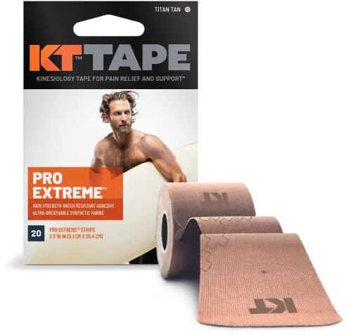 KT Tape Unisex – Erwachsene 10000749 Pro Extreme Therapeutisches elastisches Kinesiologie-Tape, Titan Tan, 20 Count, 10” Strips