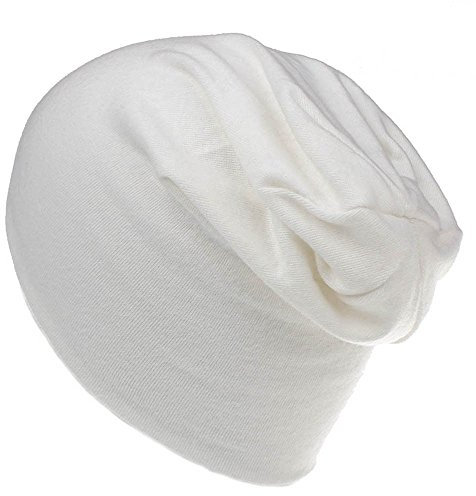 Colorful Unisex Baby Mütze Hat Beanie Kinder Hüte Jersy Slouch Jungen Mädchen Kleinkinder Long Mütze Unifarbe Baumwolle Trend (Weiß)