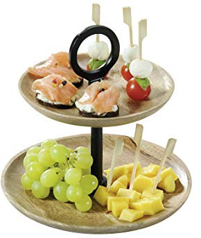 Alzata rettangolare in legno di mango