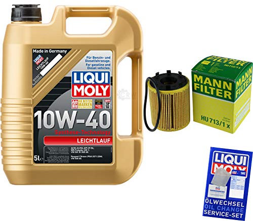 Filter Set Inspektionspaket 5 Liter Motoröl Leichtlauf 10W-40 MANN-FILTER Ölfilter