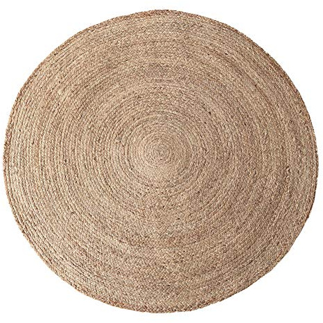 WCPQT Jute Matte,Modern rutschfest Natürliche Waschbar Teppich,Runde Pflanzenfasern Teppiche,Für Wohnzimmer Schlafzimmer Arbeitszimmer Outdoor Hellbraun 50cm(20inch)