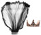 Beaupretty Schwarz Halloween Schleier Schwarzer Brautschleier Barock Tiara Kristallkrone Strass Krone Queen Tiara Krone Vintage Schwarze Krone für Halloween kostüm
