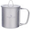 iBasingo 200ml Titanium Mug Camping Cup Tea Coffee Water Pot with Lid Ultralight Outdoor Travel Tableware with Foldable Handle Picnic Backpacking Trekking Portable Drinkware Survival Gear Ti3033D