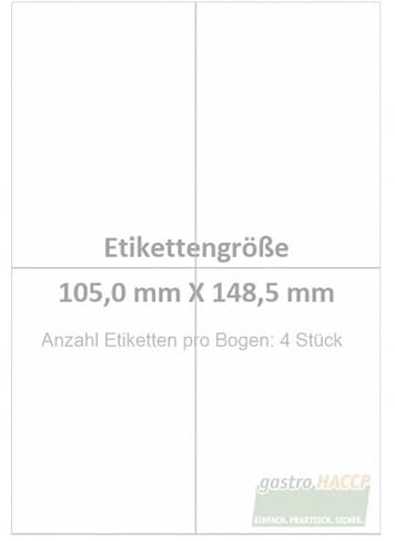 Wasser auflösbare Etiketten 105,0 x 148,5 mm Verpackungseinheit 600