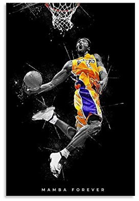 GTDF Kobe Bryant Slam Dunk Poster dekorative Malerei Leinwand Wandkunst Wohnzimmer Poster Schlafzimmer Malerei 16x24inch(40x60cm)