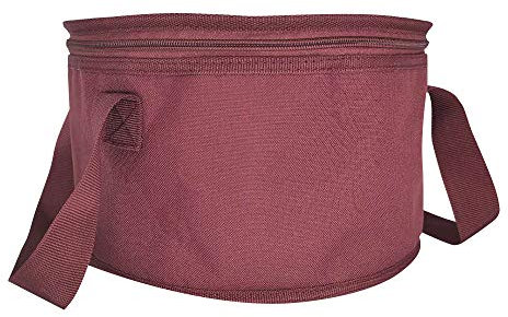 yongzhenlite Confezione da 2 contenitori termici rotondi per casseruole termiche, in tessuto di poliestere, per il trasporto di cibi caldi o freddi, di grandi dimensioni, 27,9 x 17,8 cm (colore rosso)