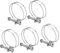 Collier de Serrage à Double Fil 5 Pièces, Collier de Serrage Réglable en Acier Inoxydable 304, Raccord de Tuyau pour Usage Domestique Industriel(65-70mm)