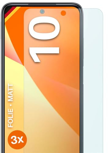 moex FlexProtect matte Schutzfolie für Redmi 10 Displayschutz Folie matt gegen Reflexionen, Anti Reflex Handyfolie mit Sonnenschutz, Kompatibel mit jeder Handyhülle, 3 Stück