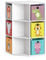 Vicco Kinderregal Weiß Luigi mit 6 Faltboxen Opt.1-64x108x64 cm gefertigt aus Spanplatte - Bücherregal für den Einsatz im Kinderzimmer, smarte Aufbewahrungslösung für den Alltag