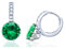 VONSSY Boucles d'oreilles pendantes avec pierres précieuses pour femmes | Boucles d'oreilles créoles en or blanc avec zircons | cadeau de bijoux en platine argenté pour femme petite amie (Verte)