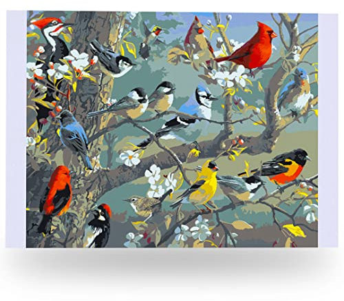 Ledgebay Malen nach Zahlen Erwachsene Anfänger bis Fortgeschrittene Zahlenset mit Acrylfarbe und Staffelei Malen nach Zahlen Erwachsene (Obstgarten Puzzle 40x50cm Ungerahmt)