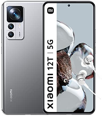Xiaomi 12T 5G - Smartphone 8+128GB, Display AMOLED CrystalRes 6,67 120Hz, MediaTek Dimensity 8100-Ultra, Fotocamera 108MP Pro-grade, Smart 120W Hypercharge, Lunar Silver (IT + 2 anni garanzia)