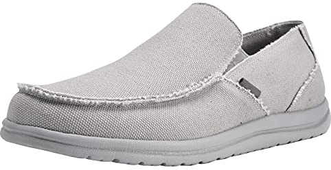 Canven Slip On Loafers Men Canvas Deck Shoes Walking Slip-ons Grey 44/10