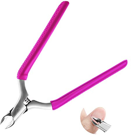 CGBE Profi Nagelhautzange, Scharf Nagelhautentferner Hautzange aus Edelstahl mit Rutschfestem Griff, für Präzise Entfernung der Überschüssige Nagelhaut, Nagelhautschere für Nagel- und Zehennagelpflege