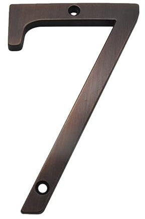RAAMKA Hausnummer 4 in 101mm Hausnummer Türadressennummer Zinklegierung Schraube montiert Outdoor Adresse Sign # 0-9 Bronze Farbe Hausnummernschild (Color : Aged Bronze 7)