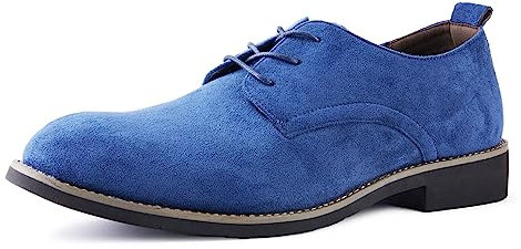 Zapatos de boda para hombre, zapatos de traje, zapatos de vestir Derby con cordones, zapatos clásicos de negocios, Azul Sólido, 44 EU