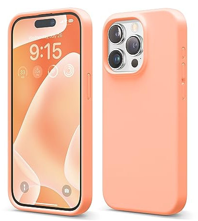 elago Flüssig Silikon Case Kompatibel mit iPhone 15 Pro Hülle, Premium Silikon Handyhülle, Ganzkörper Schutzhülle [4 Lagige Stoßfeste Struktur], Kratzfestes Weiches Mikrofaserfutter (Koralle)