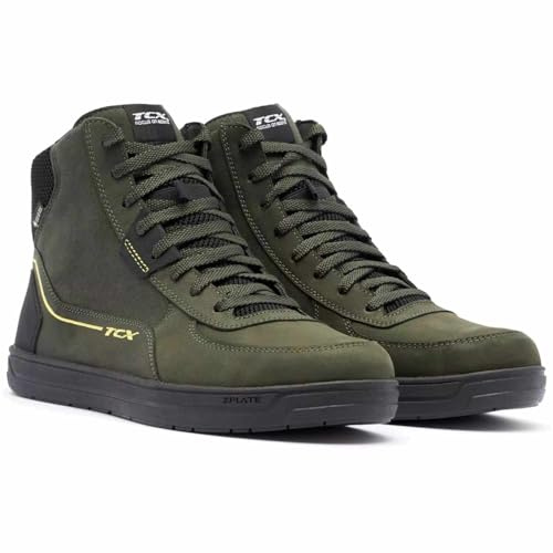 TCX Homme Mood 2 Gore-tex Chaussures de Moto, Vert Noir, Jaune, 41 EU