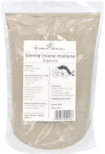 Leinsamen gemahlen 1 kg – natürliche Ballaststoff- & Proteinquelle, ideal für Müsli, Smoothies, Backen & Kochen, vegan & ohne Zusatzstoffe | Kuchnia Zdrowia