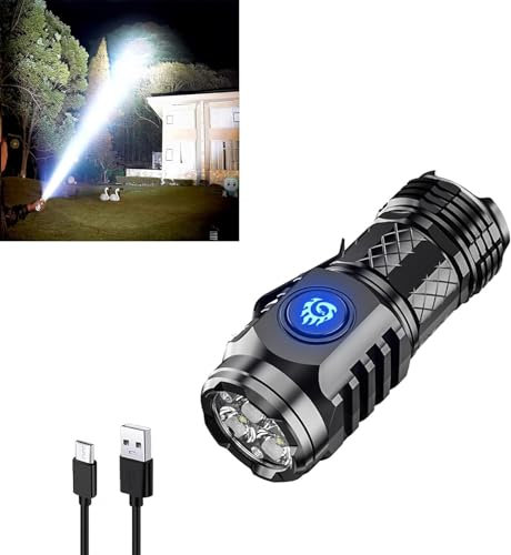 IFFANY VoltGuard Elite 2-in-1 Military Flashlight Three-Eyed Monster Mini Flash Small Rechargeable LED Powerful Flashlight