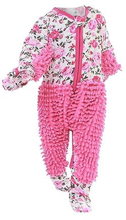 Jumpups Niños Niñas Romántico Bebé Recién Nacido Sólido Onesie Mop Gatear Bebé Niña Peleles y Traje de lluvia para Niños, Zjsjm-a-rosa, 18- 24 Meses