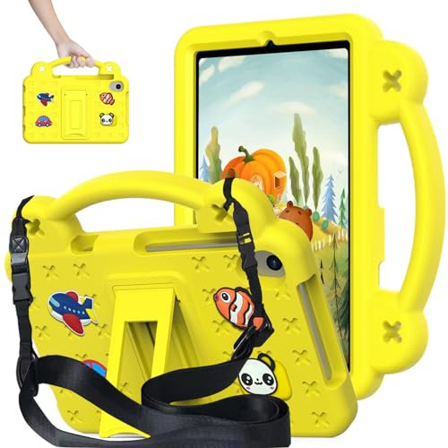 AKABEILA Tablet Hülle für Samsung Tab A8 10.5 X200 X205 X207 Niedliche Hülle für Kinder Stoßfest Schützend mit Schultergurt Griff und Ständer