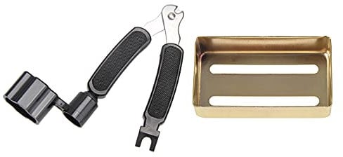 Aflytep 1 Pcs Integrated Bridge Pin Puller Guitar Banjo Mandolin Tool & 1 Pcs Guitar Accessories Two-Line Humbucker Pickup Cover