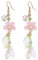 EVER FAITH Rosa Blume Ohrringe für Damen Süßes Sakura Blatt Tropfen Blüte für Sommer Strand