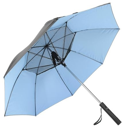 ciciglow Portable Sun Umbrella Power Bank UV Outdoor Umbrella Mesh Top Design 3000mAh USB Rechargeable Garden (Blue)