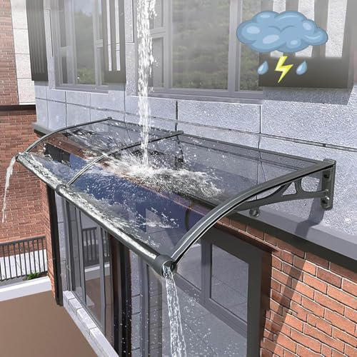 Generisch vordach für Haustür mit Seitenteil,Vordach Für Haustür überdachung Terrasse,Halterung aus Aluminiumlegierung,Regen- und schneesicher,Mit Umleitungsmulde,A01,80x160cm