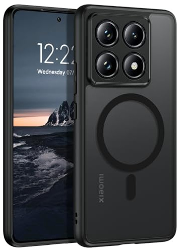 YINLAI Hülle für Xiaomi 14T Pro Kompatibel Mit MagSafe, Magnetische Translucent Matt Stoßfest Kratzfest Cover Schutzhülle für 5G 6.67, Schwarz