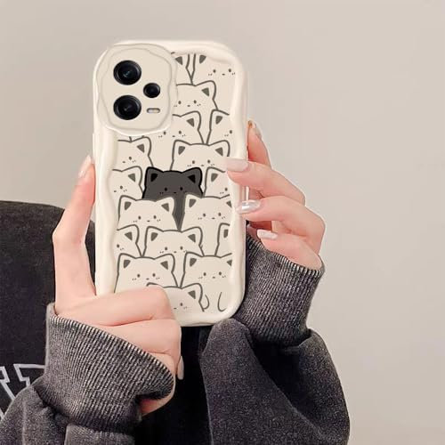 PAIXIKYZ Compatible con Xiaomi Redmi Note 12 Pro 5G Funda Silicona Suave con Diseño Ondas Cremosas Suaves